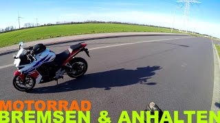 Motorrad Bremsen und Anhalten  So einfach gehts  Piotrrr Moto [upl. by Anilehs]