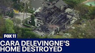 Cara Delevingnes LA home destroyed in fire [upl. by Cornelie]