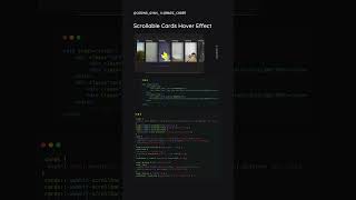 Scrollable Cards Hover Effect Using CSS  html css [upl. by Akemyt]