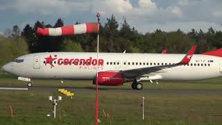 Corendon Airlines Europe B737800 Landing Groningen Airport Eelde [upl. by Rekab]