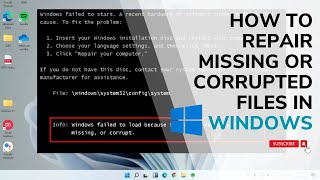 How to Repair Missing or Corrupted System Files in Windows 1110  Easy Tutorial [upl. by Wendalyn]