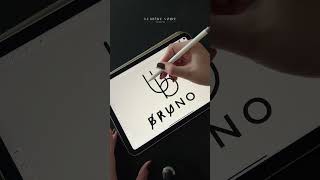 Bruno  Procreate Name Logo Design 💫 logodesign designprocess adobeillustrator procreate [upl. by Valenka]