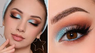 AFFORDABLE amp WEARABLE Aqua Blue Smokey Eye Makeup Tutorial [upl. by Desi257]