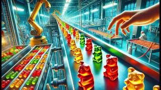 Wie Gummibärchen in der Fabrik Hergestellt Werden  Gummibärchen Produktionsprozess [upl. by Seerdi]