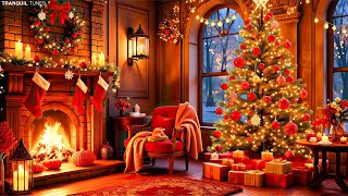 Christmas Music Ambience with Instrumental Christmas Music amp Crackling Fireplace 🎁Calm Relax Study [upl. by Elum]