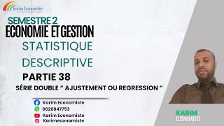 Statistiques descriptive Partie 38 Statistique de 2 variables  Droite dajustement ou régression [upl. by Nivri]