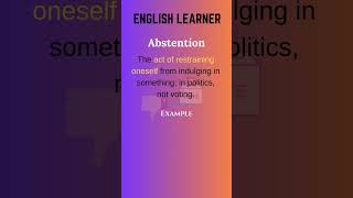 English Word  Abstention  Meaning With An Example englishwords english abstention [upl. by Sama]