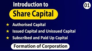 Introduction to Share Capital Authorised Capital Issued and Unissued Capital Subscribed Capital [upl. by Irrem574]