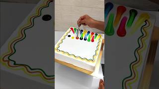 2kg Square Vanilla Cake Rainbow 🌈 Colour Design cake cakeart shorts shortsfeed video youtube [upl. by Barger]