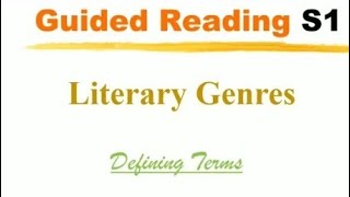 Literary Genres  Guided Reading Module Semestre 1 English Studies الأنواع الأدبية حصة مهمة [upl. by Levitan]