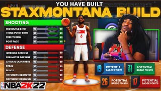 STAXMONTANA OFFICIAL NBA 2K22 PS5 BUILD BEST SMALL FORWARD DEMIGOD BUILD IN NBA 2K22 NEXT GEN [upl. by Wini]