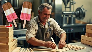 quotIncrediblequot Process Of Making ICE CREAM Sticks In A Local Factory [upl. by Ellenij]