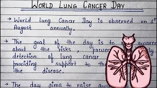 World Lung Cancer Day  10 Lines on World Lung Cancer Day  Speech on World Lung Cancer day [upl. by Ecela382]