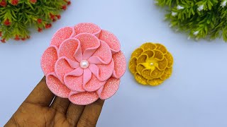 DIY Handmade Foamiran Flowers  Beautiful EVA Foam Sheet Flowers Making  Glitter Foam Sheet Flowers [upl. by Avuha748]