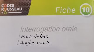 Fiche Orale 10  Porteafaux angles morts [upl. by Auqinom]