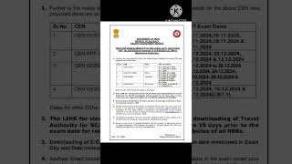 ALP TECHNICIAN EXAM SCHEDULE RRB UPDATE NOVEMBER 2024 [upl. by Noiramed]