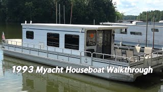 1993 Myacht Houseboat Walkthrough at Charles Mill Marina [upl. by Ailices]