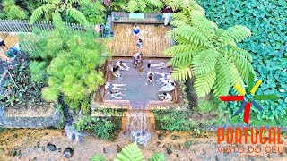 Poça da Dona Beija 🛀 hot spring aerial view  Sao Miguel  Azores  4K Ultra H [upl. by Emanuele844]