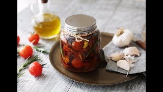 방울토마토오일절임OVEN DRIED TOMATOES IN OLIVE OIL by handycook [upl. by Adnawed307]