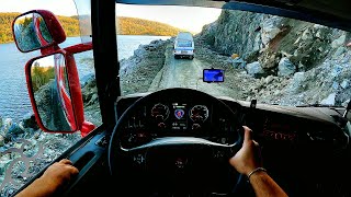 POV Driving Scania R440  very narrow road Fv450 [upl. by Bernadina]