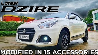 DZIRE 2021 MODIFIED WITH 15 ACCESSORIES📞98201 87037📞9820833594 [upl. by Nipha]