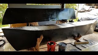 Solar Patio Boat Build 10  2nd pontoon filled and covered [upl. by Attevroc]