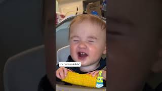 Corn🌽 is a great food for baby heres WHY babyeating cutebaby corn [upl. by Aowda]