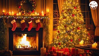 Christmas Fireplace Music 🔥 Relaxing Christmas Music Ambience 🎅 Crackling Christmas Fireplace [upl. by Annoda523]