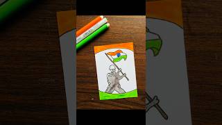 How to draw Republic Day drawing easy  independence day painting shortsvideo art india [upl. by Katzir286]