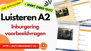 2024 luisteren Inburgering A2 script  luisteren voorbeeldvragen met antwoorden first time [upl. by Ssilem]