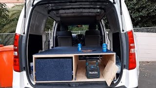 Hyundai iload Campervan built for surftrips and carpentry part 1 [upl. by Ahseihs848]