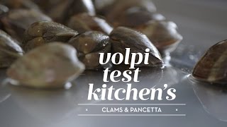 How to Pick amp Cook Clams with Pancetta Recipe Presented by Volpi Foods [upl. by Enilecram]