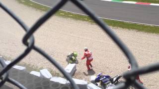 Rossi Bautista crash mugello 2013 [upl. by Nnyleahs]