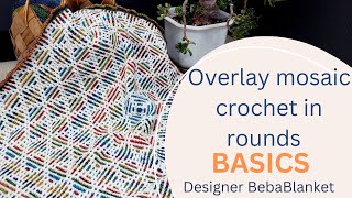 How to crochet overlay mosaic in rounds from centerout [upl. by Ty]