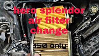 Hero splendor plus i3sibs or any splendor air filter change [upl. by Bledsoe]