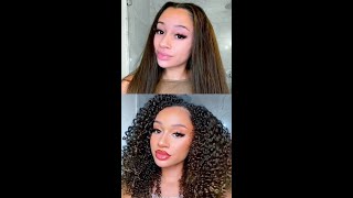 Straight to Curly Hair Routine no heat damage [upl. by Lugar]