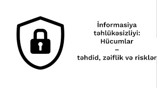 İnformasiya təhlükəsizliyi Hücumlar – təhdidlər zəifliklər və risk [upl. by Eiramassenav]