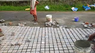 cobble stone എങ്ങനാ മുറ്റത്തു വിരിക്കുന്നത് naturalstone paving TRADITIONAL ARC PATTERN Home L [upl. by Eittocs]