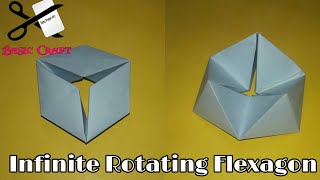 Infinite Rotating Flexagon  DIY Modular Origami Tutorial by Basic Craft [upl. by Zadack]