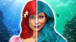 ARIELS SURPRISE TWIN WITH DISNEY CHARACTERS ELSA ANNA BELLE MALEFICENT AND URSULA 2019 [upl. by Nerita]