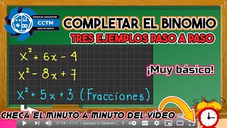 🤔 ¿Cómo completar un binomio al cuadrado  Ejemplo con fracciones  Comprobación Symbolab  Álgebra [upl. by Sirah720]