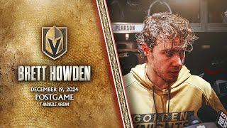 Brett Howden Postgame 1219 Building Our Game to Where We Wanted [upl. by Albion]