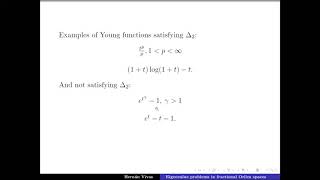 Eigenvalue problems in fractional Orlicz spaces with no doubling condition  H Vivas  VMPDEs20 [upl. by Yrreb86]