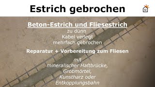 Estrichriss Beton gebrochen Betonestrich reparieren [upl. by Ahsitahs]