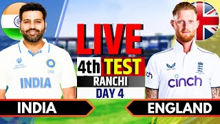 India vs England 4th Test Day 4  India vs England Live Match  IND vs ENG Live Score amp Commentary [upl. by Toddy]