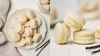 Macarons Vanille et ganache montée vanille  Recette Facile  Sweetly Cakes [upl. by Pernick496]