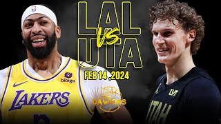 Los Angeles Lakers vs Utah Jazz Full Game Highlights  February 14 2024  FreeDawkins [upl. by Audrit]