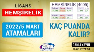 Sağlık Bakanlığı 20225 Mart ataması Lisans HEMŞİRELİK 4605 analizi Canlı yayın [upl. by Angle]