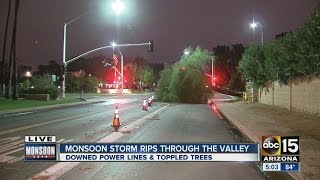 Monsoon storm rips through the Valley damage outages reported [upl. by Edette]