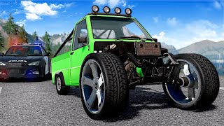 Police Chase but in the WEIRDEST CARS BeamNG [upl. by Shanta]